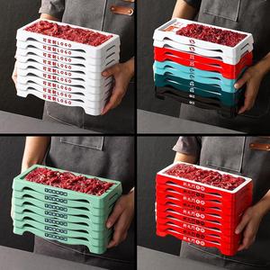 Kaiboya Melamine Hot Pot <b>Plate</b> Rectangle Stackable Commercial Fresh Beef Serving Dish Restaurant Tableware - Product Image 1