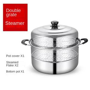 Vaporiera a 2 livelli in acciaio inossidabile ecologico con capacità di 4 litri, adatta al forno, per fornelli a gas e a induzione - Product Image 3