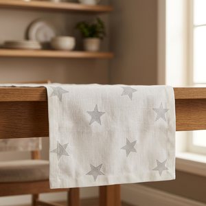 Chemin de table classique « Nuit étoilée » au design élégant, en mélange durable de polyester et de lin, résistant aux taches et lavable pour la décoration intérieure - Product Image 2