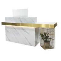 Designs modernes de bureaux de réception en forme de L pour salons de beauté, zone de réception de salon