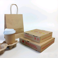 Boîte à pizza en kraft recyclable personnalisée avec logo, prix abordable, fermeture à rabat, 12, 14, 16 pouces, pour livraison de repas, imprimée