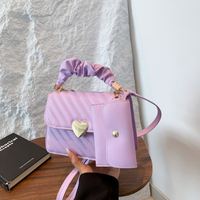 Damen Casual Handtasche Geldbörse Bonbonfarben Umhängetasche 2-teiliges Set Klassische Klapptasche mit Kette Umhängetaschen Damen Schultertaschen
