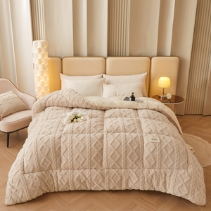 Edredón de Franela de 3 Capas para Invierno y Otoño al por Mayor, Manta Gruesa de Microfibra con Patrón Festivo, Colcha de Felpa para <span class=keywords><strong>Cama</strong></span> - Product Image 3
