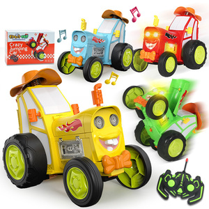 Voitures RC sauteuses avec musique et lumières, véhicule télécommandé infrarouge, camion jouet amusant qui marche sur son côté droit pour enfants - Product Image 5