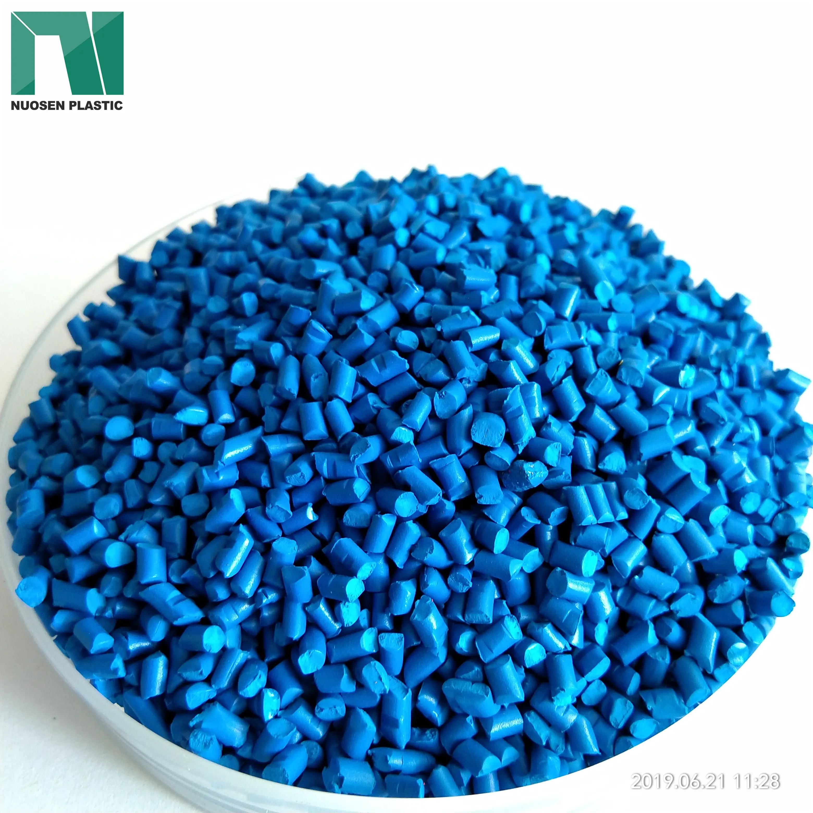 Nuosen Grote Winkel Kleur Masterbatch Blauwe Kleur Masterbatch/Plastic Pellets Prijs