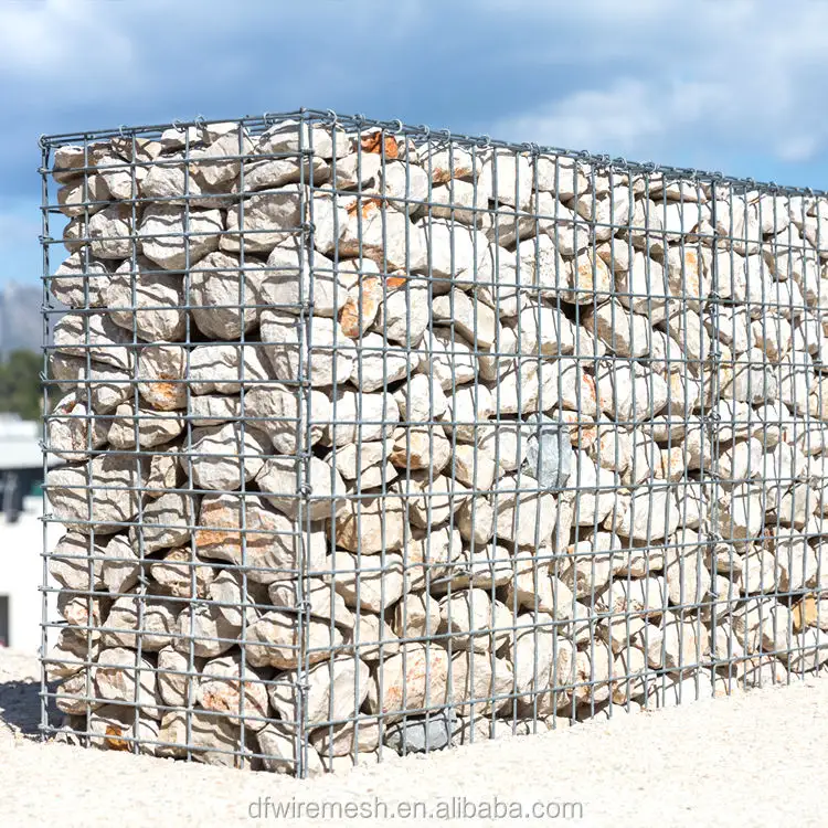 Süper kalite kaynaklı galvanizli Gabion sepeti/Gabion kutusu fiyat/taş çit kafesi