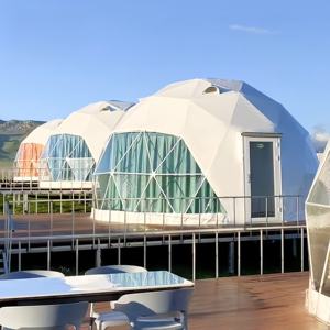 Dôme géodésique permanent d'extérieur, tentes de camping, camps, hôtel géodôme, maison en dôme préfabriquée en PVC, tentes de glamping avec salle de bain - Product Image 2