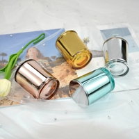 8oz 10oz 14oz glänzende galvanisierte Champagner-Kerzenbehälter luxuriöse Glaskerzengläser mit metall-gold-Deckel