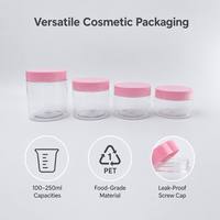Bocaux en PET transparents à large ouverture, col de 68 mm, qualité alimentaire, 100/120/150/250 ml, bocaux en plastique vides pour crème cosmétique et stockage alimentaire