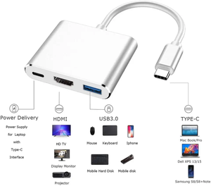 डेस्क लैपटॉप के लिए कस्टम लोगो USB 3.0 स्मार्ट टाइप C हब 3 पोर्ट 1 टाइप C हब स्प्लिटर एडाप्टर USB <span class=keywords><strong>HUB</strong></span> 4K@60Hz - Product Image 5