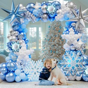 <span class=keywords><strong>Kit</strong></span> de guirlande d'arche de ballons Frozen avec <span class=keywords><strong>des</strong></span> ballons flocons de <span class=keywords><strong>neige</strong></span> argentés, bleus et blancs pour les décorations de fête d'<span class=keywords><strong>anniversaire</strong></span> de princesse pour filles - Product Image 5