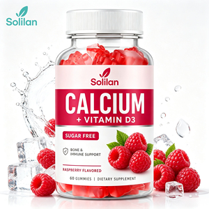 Gommose di Calcio e <span class=keywords><strong>Vitamina</strong></span> <span class=keywords><strong>D3</strong></span> Solilan OEM, Integratore per Ossa e Articolazioni, Etichetta Privata, per Adulti e Bambini, Supporto Immunitario - Product Image 1