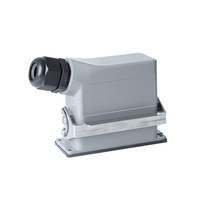 Connecteur robuste WZUMER HDC-HE-016, 16 broches, acier inoxydable, leviers de verrouillage, IP65, 16A, 500V, pour environnement industriel difficile