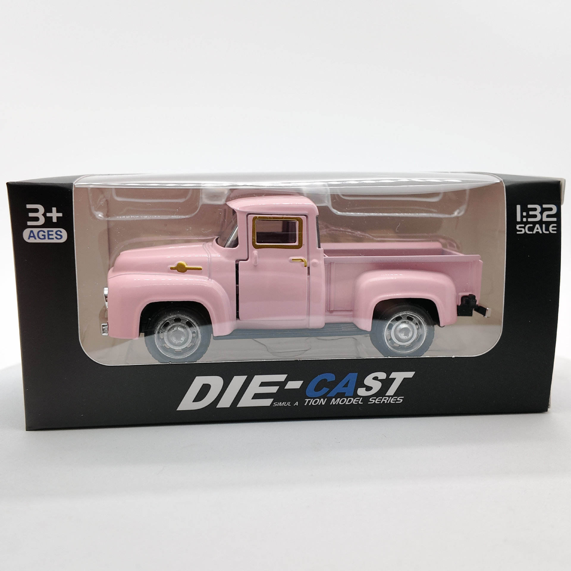 Petite camionnette rose 12,5*5*4,0 cm boîte noire