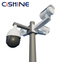 Soporte de Montaje para Cámara de Vigilancia Solar para Exteriores de 10m 14m 15m 5m 6m 8m 4 Metros, Soporte para Poste de Cámara con Panel