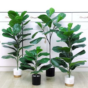 Grand arbre artificiel d'intérieur vert en pot, faux bonsaï <span class=keywords><strong>avec</strong></span> feuilles de banian piano, ornements pour le sol du <span class=keywords><strong>salon</strong></span>, simulation - Product Image 1