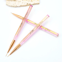 Pinceaux à ongles professionnels/DIY multifonctionnels Arsiffer en nylon avec manche en acrylique de qualité supérieure, vente chaude, logo personnalisé, pour gel UV
