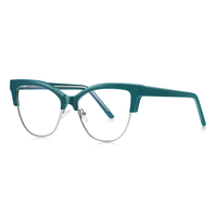 Lunettes bloquant la lumière bleue Vintage demi-monture UV lentille transparente Anti-fatigue oculaire ordinateur lunettes de jeu pour femmes hommes