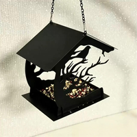 Mangeoire à oiseaux décorative en métal Oniya, mangeoire à graines pour oiseaux sauvages en plein air, plateforme d'alimentation pour jardin