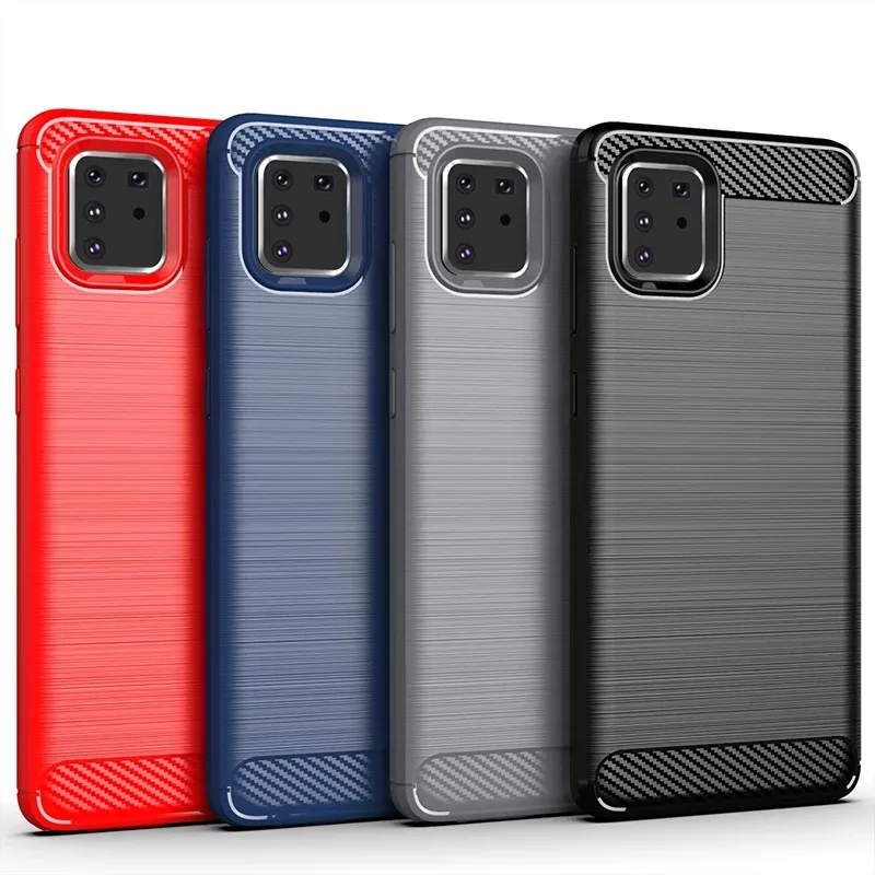 For Samsung Galaxy S20 FE 4G 5G Case Cover Note 20 Ultra S10 Lite S20 Fan Edition Antiknock Bumper Carbon Fiber Soft Phone Case