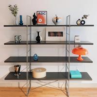 Étagère de présentation multi-niveaux sans dossier en métal, style nordique, inspirée du design minimaliste moderne, pour rangement simple