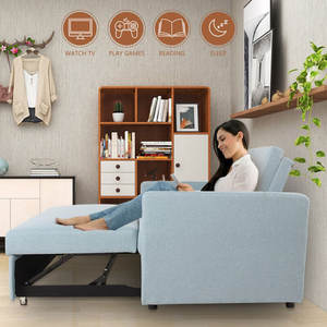 Sofá <span class=keywords><strong>Cama</strong></span> Moderno Extraíble 2 en 1, Sofá de Dos Plazas con Tapizado de Tela - Product Image 3