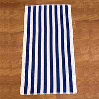Pure Cotton Blue White Striped Yarn-dyed Rectangle Bath Towel Thickened Absorbent Beach Towel Home Textile Hotel Linen Printed