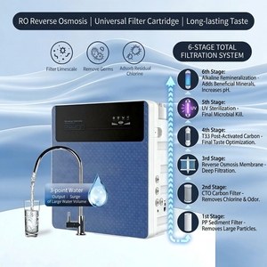 Filtro de <span class=keywords><strong>Agua</strong></span> de 6 Etapas, Alcalino, UV, Bacteriostático, para Cocina, Montaje en Pared, Sistema de Ósmosis Inversa RO Debajo del Fregadero - Product Image 1