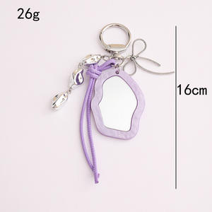 Portachiavi Creativo Colorato con Specchio Irregolare, Charm in Acrilico Pastello con Stella per Accessori Decorativi - Product Image 6