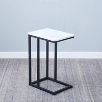 Table basse en bois avec structure métallique, style nordique moderne, luxe léger, simple, pour salon, table d'appoint mobile