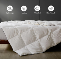 Couette en duvet de canard certifiée RDS toutes saisons avec housse en tissu 100% coton 233TC, passepoil noir, taille personnalisée