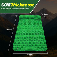 Tapis de couchage de camping pliable léger et imperméable 4 saisons en tissu élastique enduit de TPU avec pompe intégrée Compass
