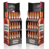 Présentoir imprimé fait sur commande de carton ondulé pour des boissons et des bouteilles de vin de position pour la commercialisation de POP pour le support d'affichage de POP