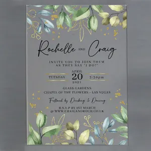 JERY Custom Luxury Printed Invitation Card Handmade Greeting Cards Wedding Invitation Acrylic Printing