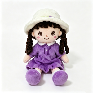 Mochila de Peluche Personalizada con Diseño de Cabello Trenzado y Cara Bordada, Suave y Esponjosa, de Alta Calidad, Rellena de Algodón PP, 51-99cm - Product Image 6