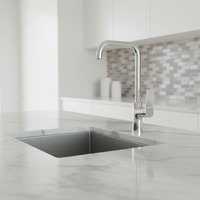 Robinet de cuisine monotrou en or brossé, eau chaude et froide, pour évier de cuisine