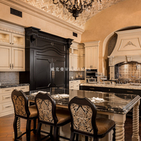 Meuble de cuisine modulaire en L moderne sur mesure, buffet, table à manger intégrée, armoire en bois massif avec charnières