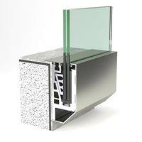 Balustrade de balcon/terrasse moderne en aluminium à montage latéral avec profil en U, verre trempé et éclairage LED