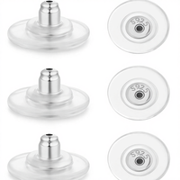 Fermoirs d'oreille en argent sterling 925 Formulen, plaqués or 18 carats, fermoirs plats sécurisés, remplacements pour clous/boucles d'oreilles lourdes, hypoallergéniques, transparents