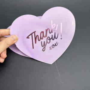 Custom Heart Shape Red Foil Logo Thank You Cards Thank You for Supporting My Small Business Card