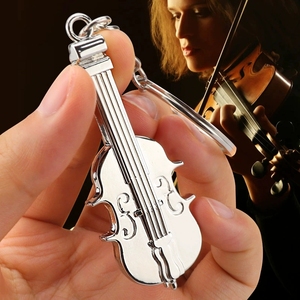 Porte-clés en métal en forme de violon, mini instrument de musique, pour les amateurs de musique - Product Image 4