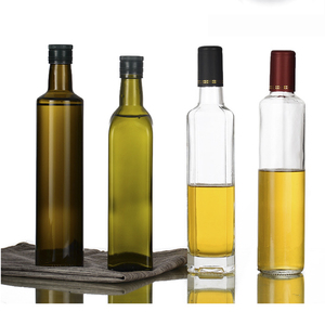 Factory Wholesale OEM Liquor Juice Drinking Beverage Packing Container ES41 Round Shape 250ml Olive Glass Oil Bottle