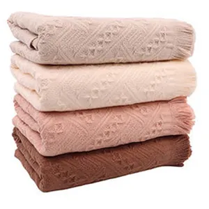 Tassel towel LOGO customization 100% cotton bath towel Customized plain embroidery pattern font