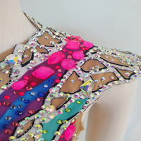 Justaucorps de gymnastique pour filles, Design personnalisé, vêtements de danse, spandex, teinture, sublimation, strass, pour compétition