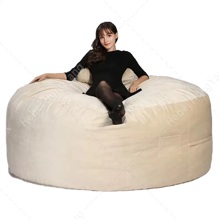Modern oturma odası ev peluş yumuşak koyun Beanbag yumuşak tembel koyun sandalye dinlenmek
