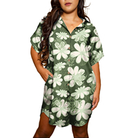 Robe Hawaïenne Personnalisée 4065 pour Femme, Imprimé Tribal Polynésien, Coupe Ample Décontractée, Grande Taille, Style Tropical Luau Plage