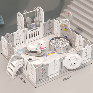 <span class=keywords><strong>Corral</strong></span> de Juegos de Lujo y Seguro <span class=keywords><strong>Para</strong></span> Bebés, Plegable y Portátil de Plástico con Toboganes y Columpios - Product Image 4