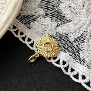 Pendentif en argent pur S925, design de niche, luxe léger, style rétro européen américain, simple, pendentif latéral, zircon artistique - Product Image 5