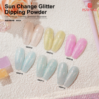 Poudre à ongles colorée à séchage rapide poudre à tremper pailletée à changement de soleil personnalisée vente en gros