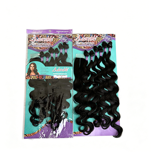 Adorable Shine - Extensiones de Cabello Sintético para Trenzas <span class=keywords><strong>con</strong></span> Cierre, Ondulado, Sin Enredos, Fibra Futura, para <span class=keywords><strong>Mujeres</strong></span> Negras - Product Image 2
